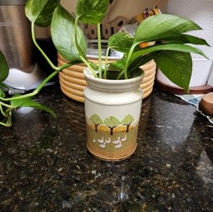 Duck And Apple Tree Canister / Vase